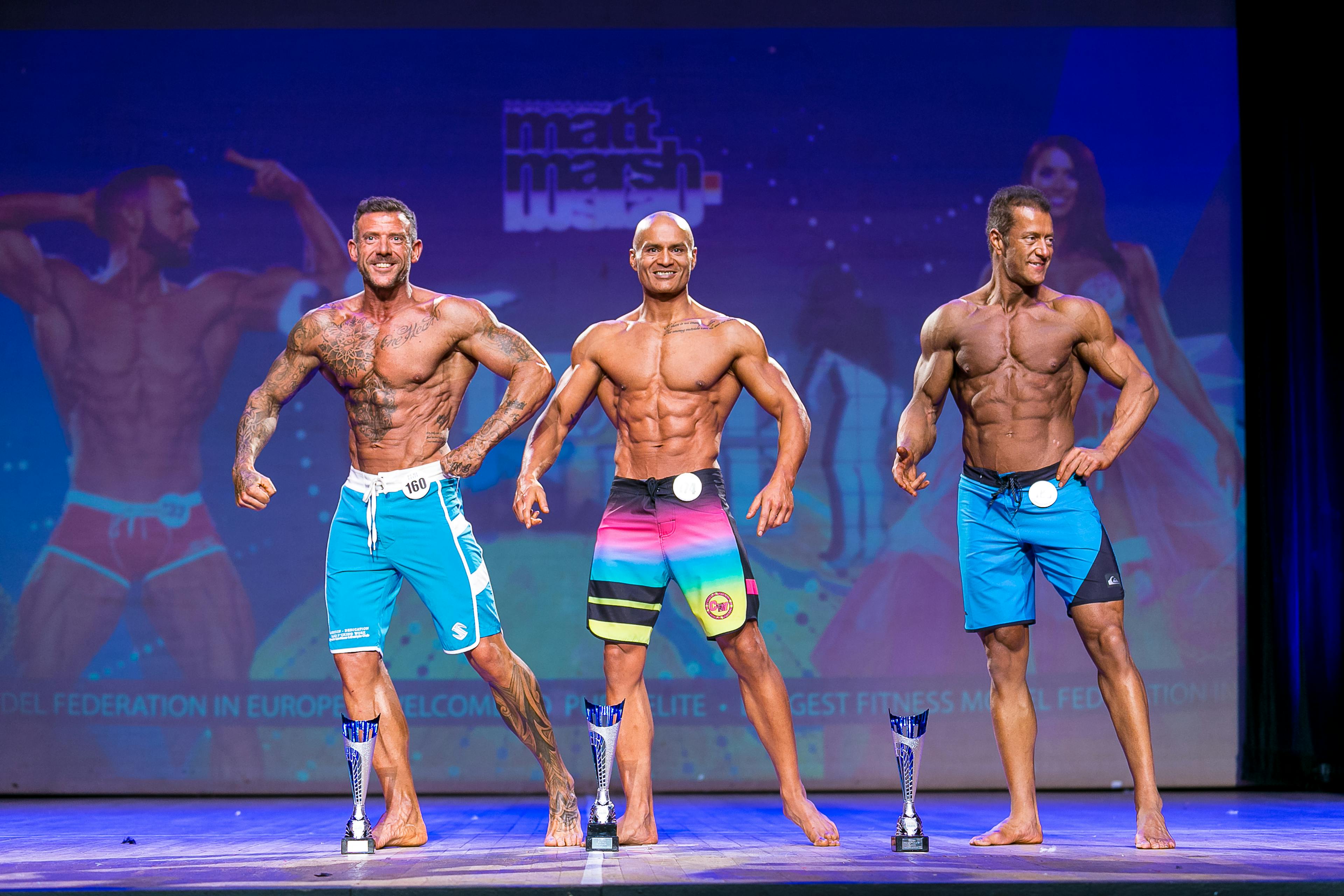 Kishore Naib competing in men's physique pro show 2 at Pure Elite